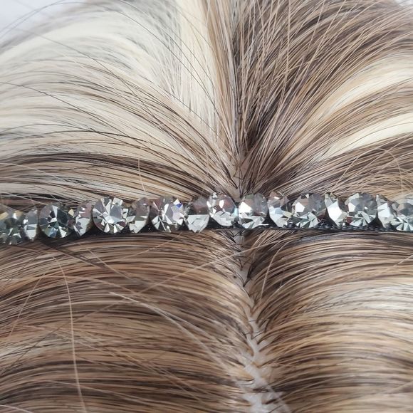 Gray Gun Metal Crystals Paved Metal Base Hairband - Picture 4 of 6